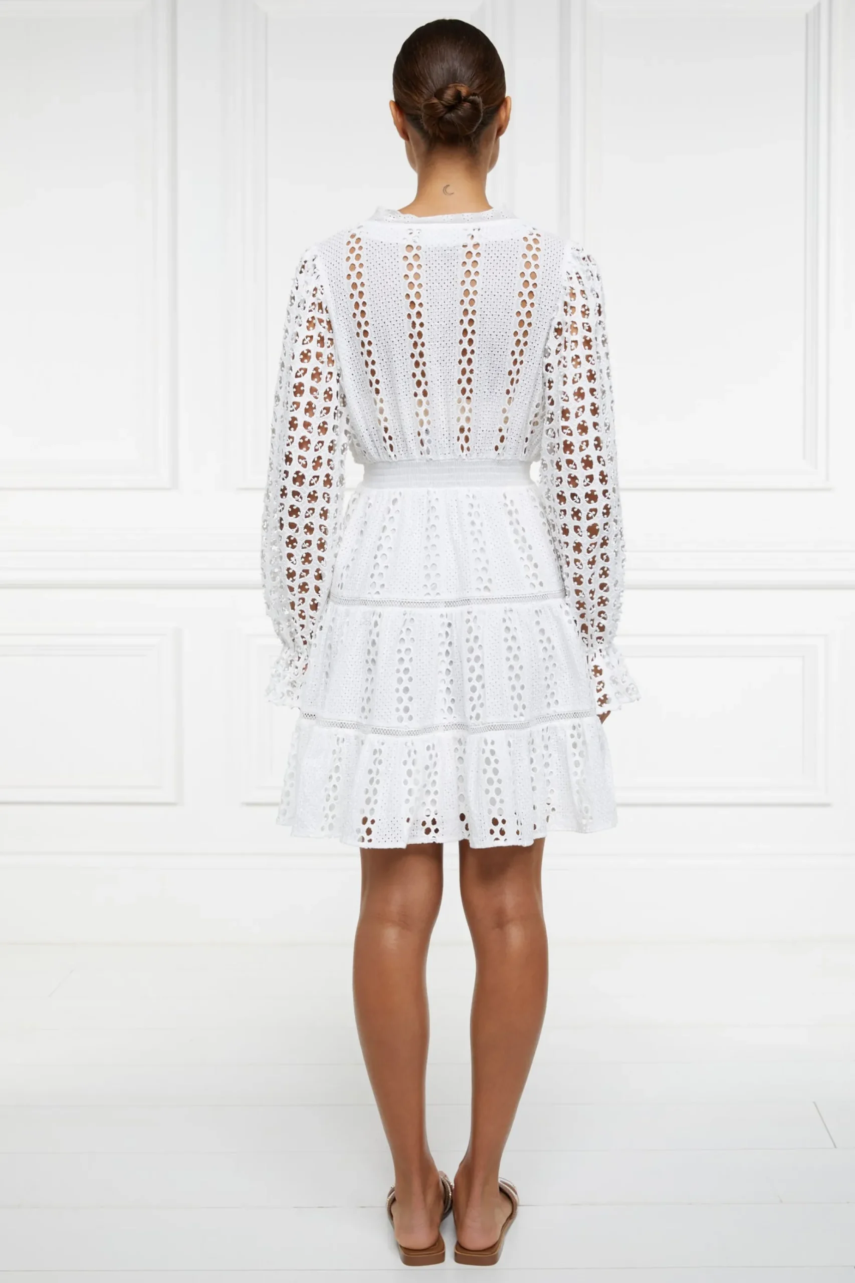 Broderie Lace V-Neck Dress