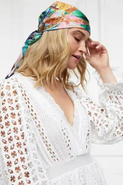 Broderie Lace V-Neck Midi Dress