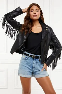Fringed Leather Biker Jacket