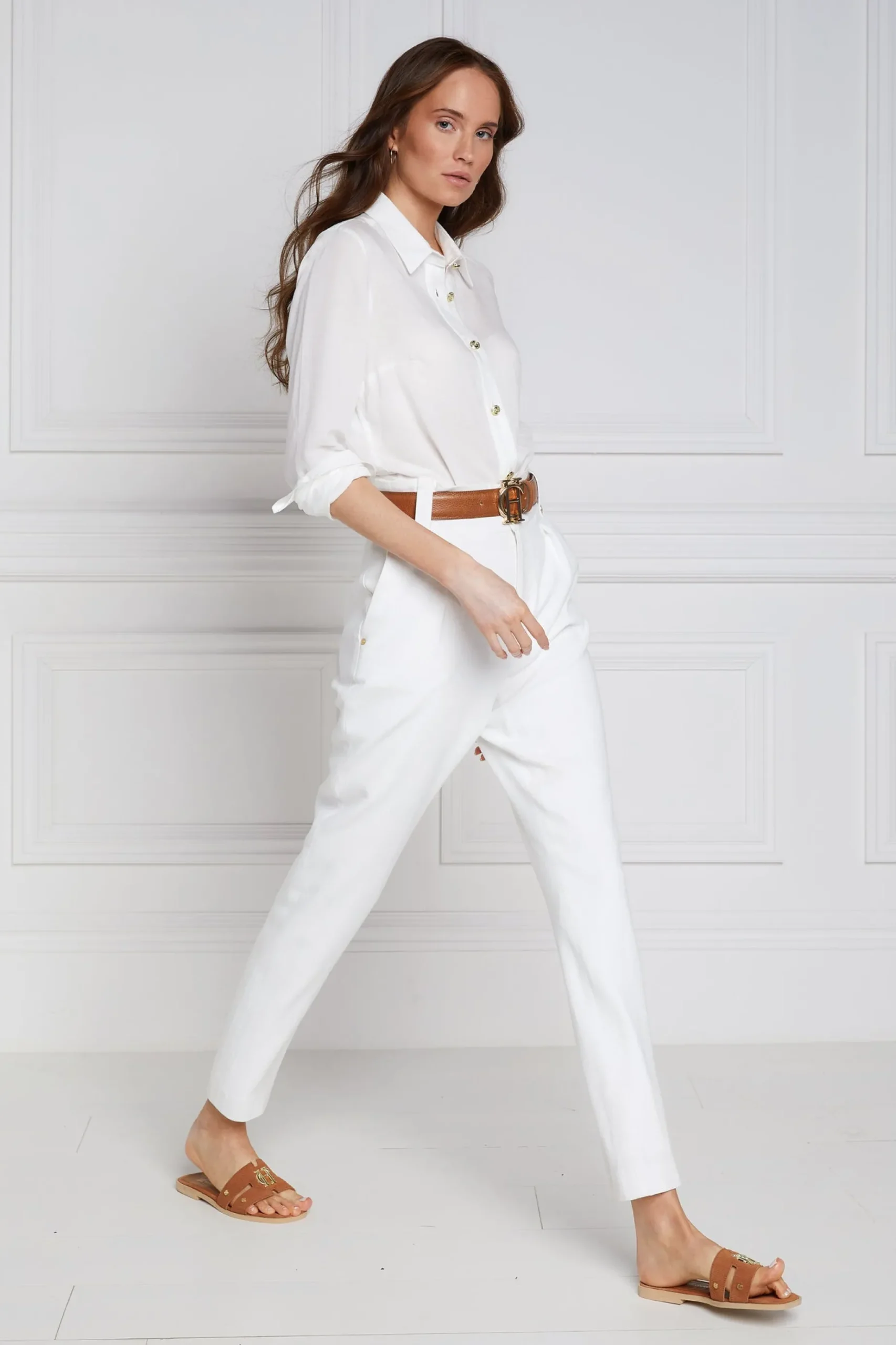 High Waisted Peg Trouser