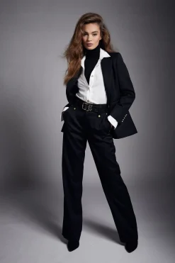 High Waisted Straight Trouser