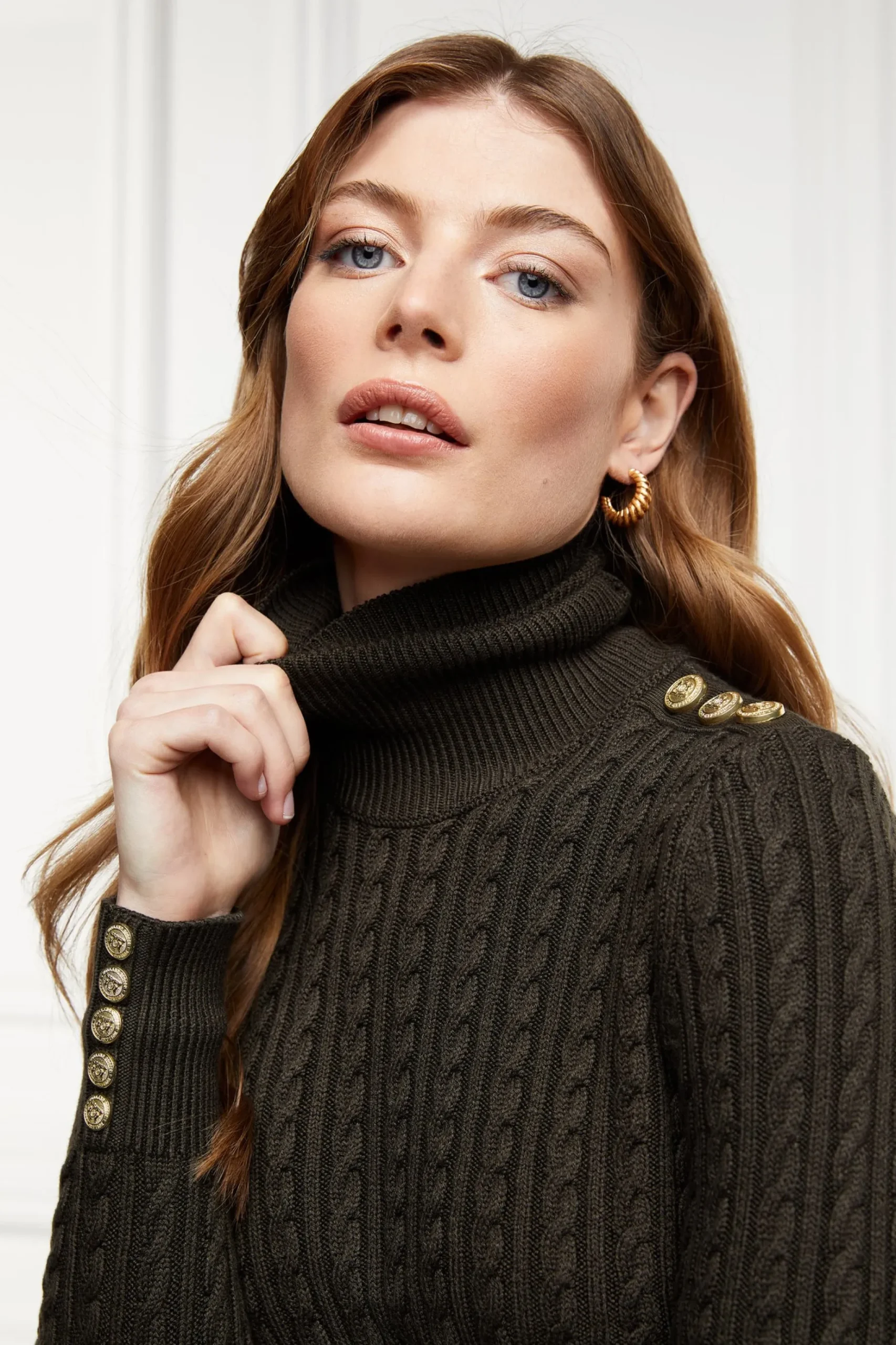 Seattle Roll Neck Cable Knit